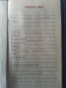 Personal Note Diary Details