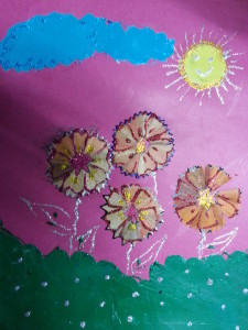 A Card I Received Pencil shavings