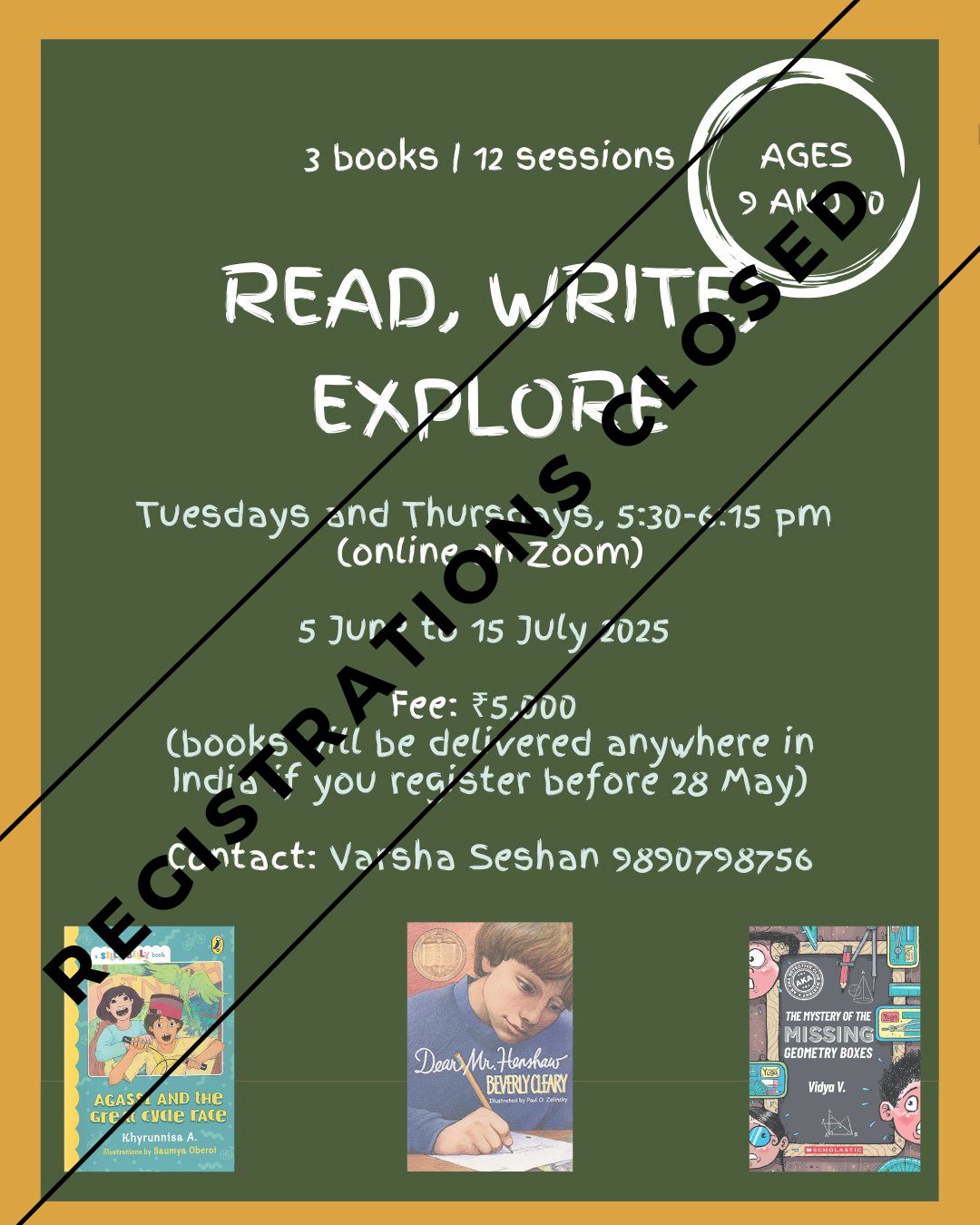 Reading 9-10 Jun 25 Registrations Closed