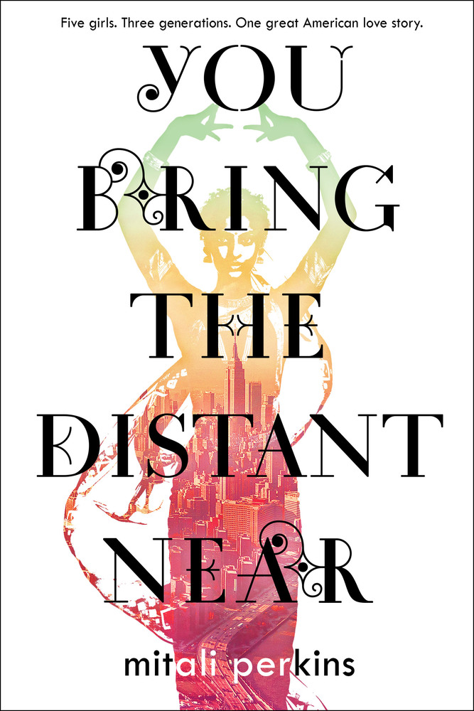 Book cover
Five girls. Three generations. One great American love story.
You Bring the Distant Near
Mitali Perkins
Image of an Indian dancer. Within her figure is a hazy image of a modern American city