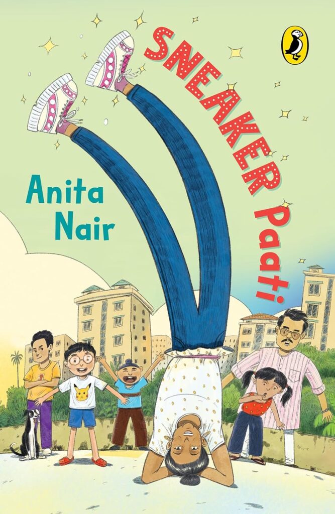 Book cover
Sneaker Paati
Anita Nair
Image of a woman doing a headstand, while four children, an adult and a dog look on