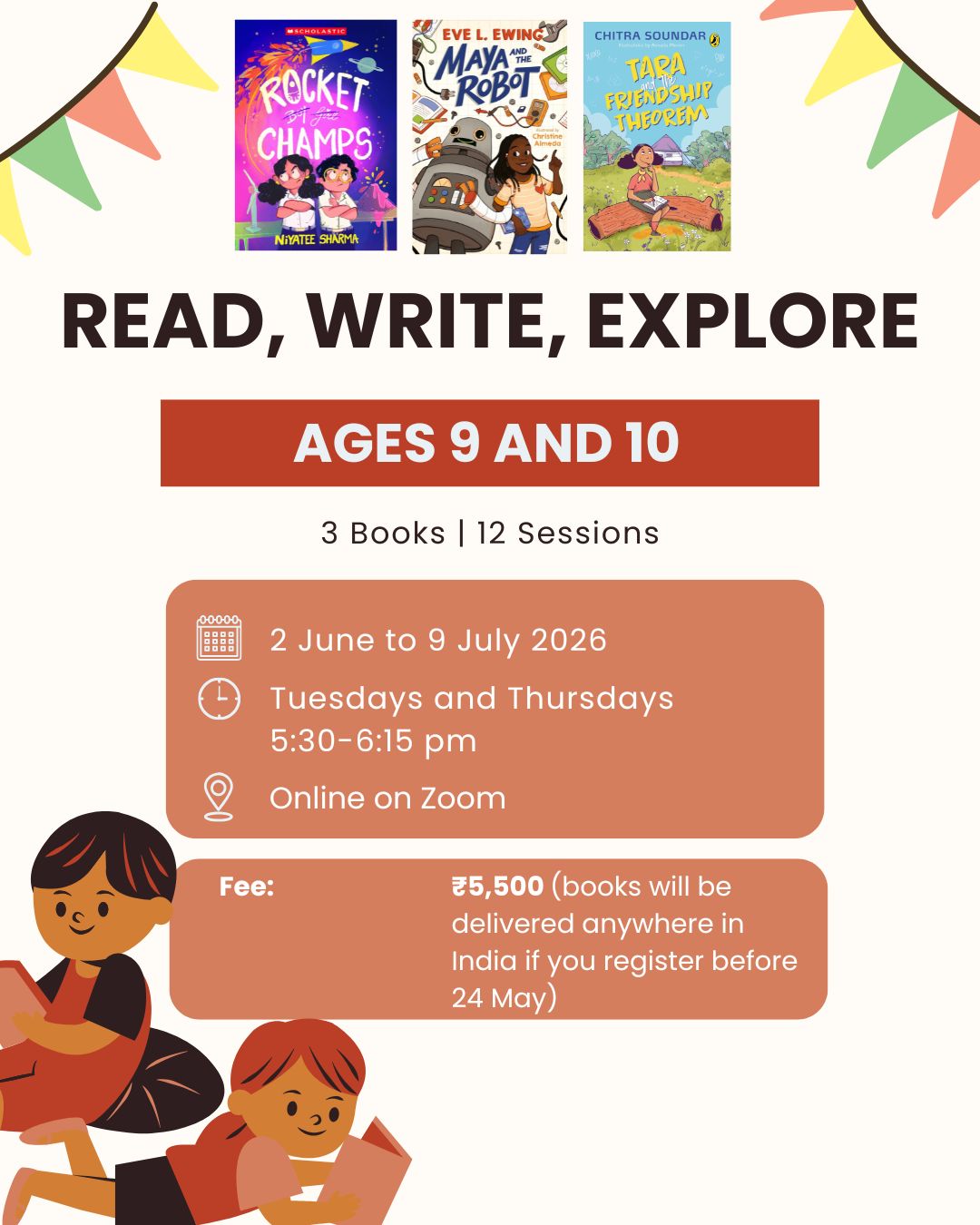 Read, Write, Explore (ages 9 and 10) - June-July 2026