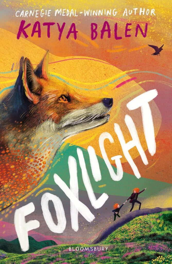 Book Cover
Carnegie medal-winning author
Katya Balen
FOXLIGHT
Image of a fox in the foreground, two red-headed girls climbing up a hill in the background.