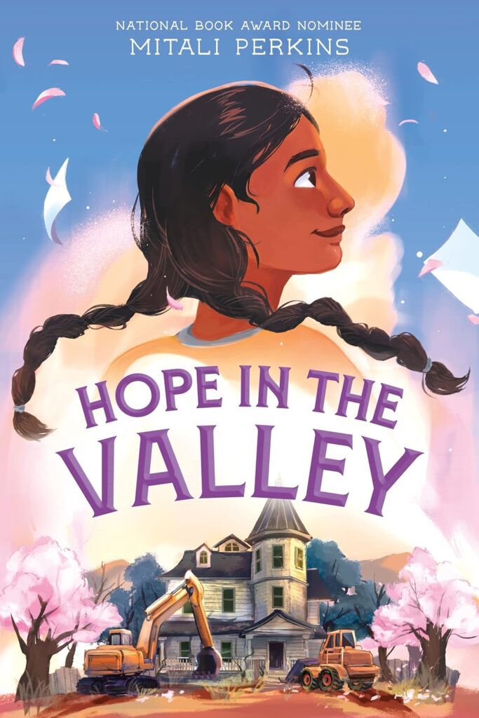 Book Cover
Mitali Perkins
Hope in the Valley
Image of a girl with two braids. Below, a house with bulldozers in front of it