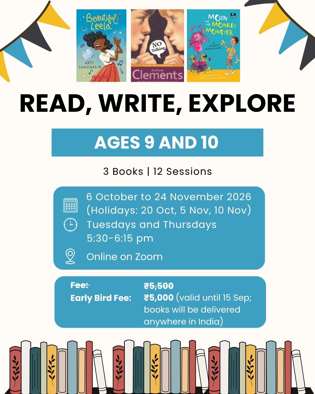 Read, Write, Explore (ages 9 and 10) - October-November 2026